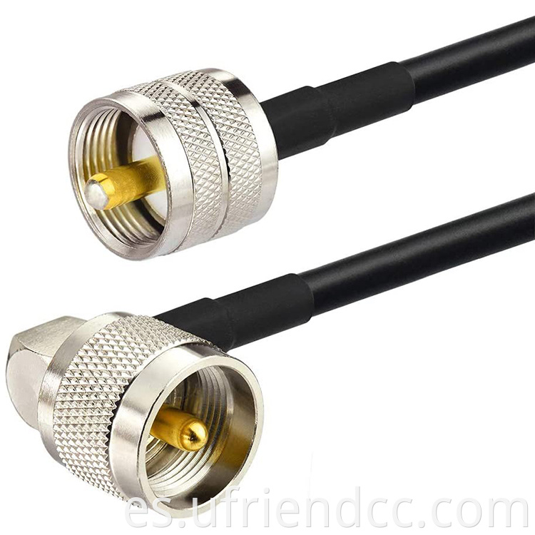 Conectores masculinos BNC 50 ohmios RG58 Cable coaxial Black RF Coaxial UHF PL259 Masculino a masculino RG58 Cable coaxial 4m 10m